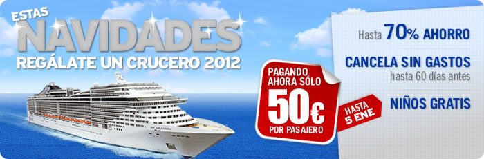 Regálate un crucero por 50 euros para el 2012