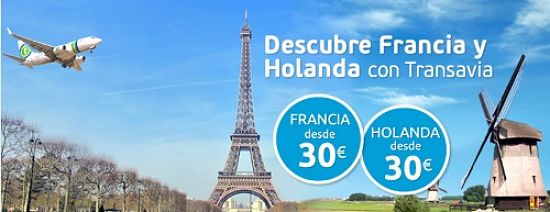 Descubre Francia y Holanda con Transavia