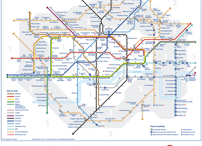 El nuevo mapa del metro para ir andando por Londres