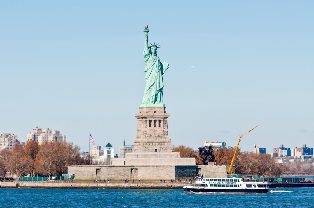 La Estatua de la Libertad desde el barco