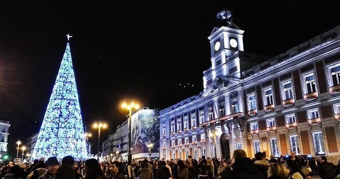 Puerta del Sol de Madrid en Navidad