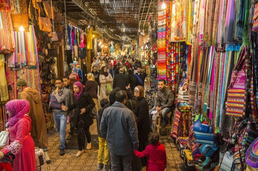 Los zocos en las calles de Marrakech