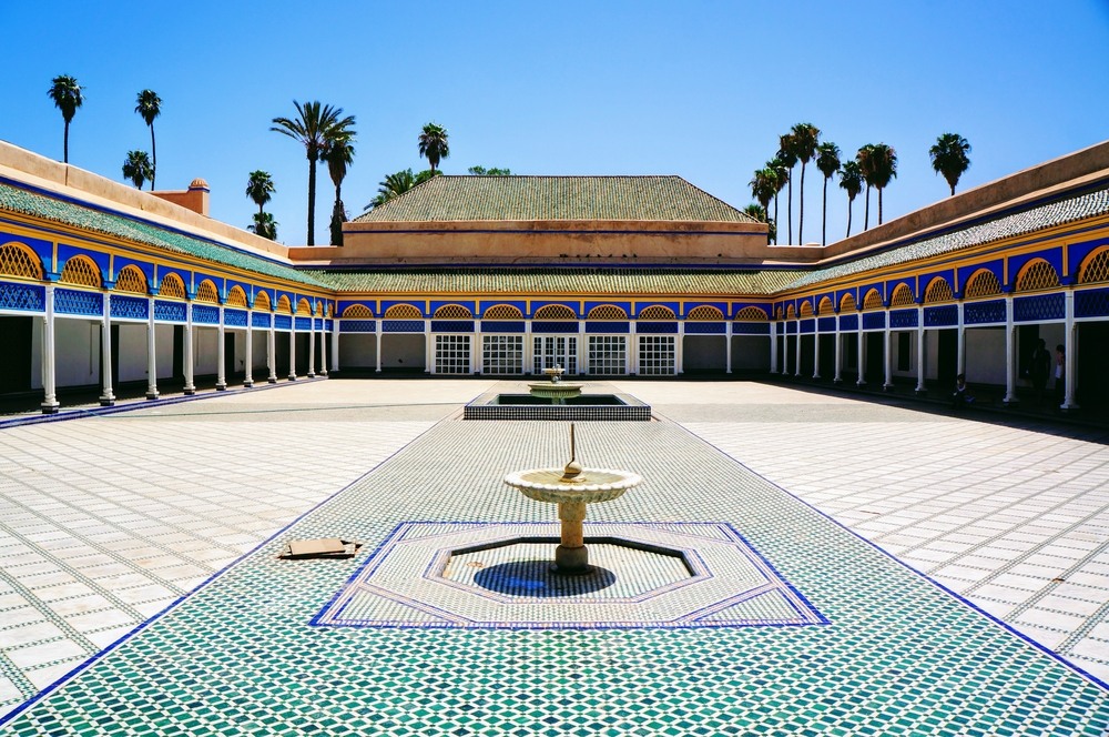 Los caracteríticos mosaicos del Palacio de la Bahía en Marrakech.