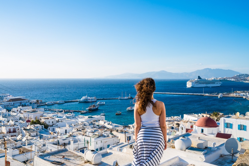 Vistas al puerto de Mykonos