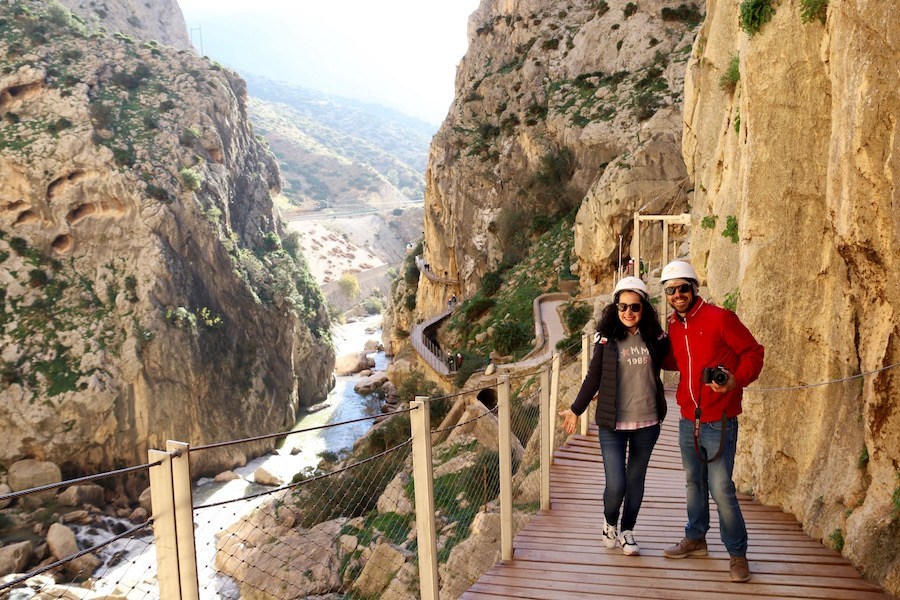 Excursionistas por el Caminito del Rey