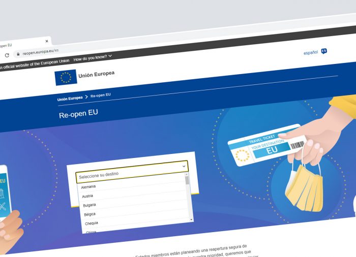 Re-open EU, la página web oficial sobre la reapertura de fronteras
