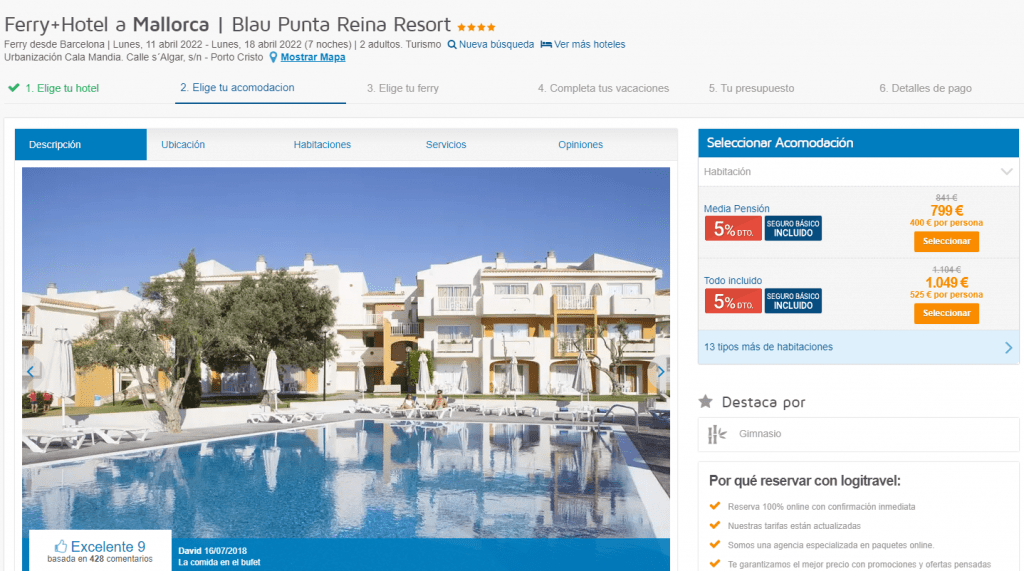 Blau punta reina resort ferry hotel