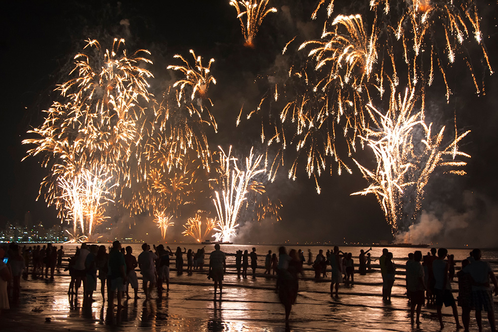 Celebración de Año Nuevo en Brasil.