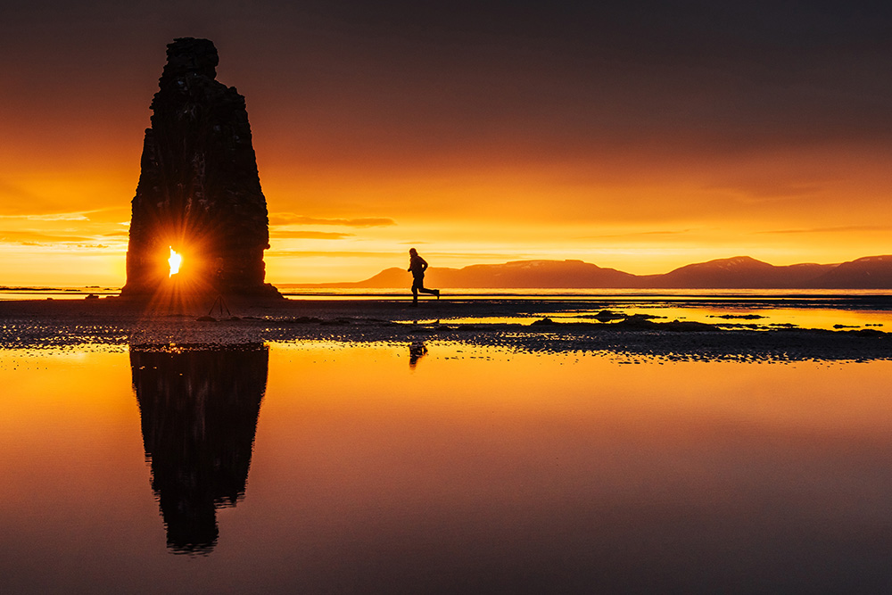 Sol de medianoche en Islandia